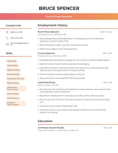 Resume example 3