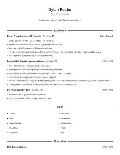 Resume example 1