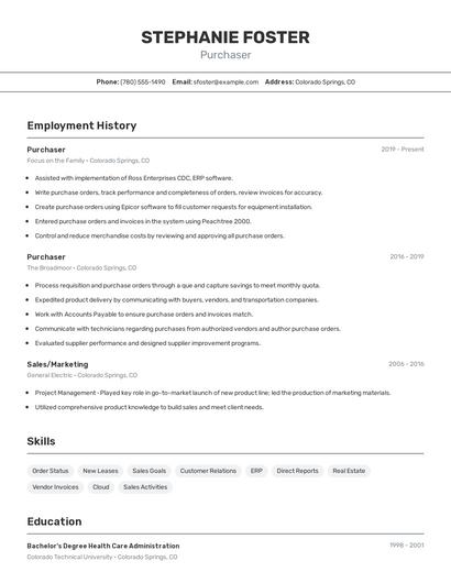 Resume example 2