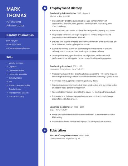 Purchasing Administrator Resume