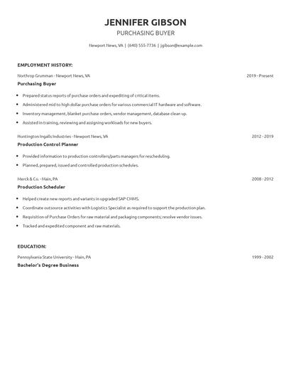 Purchasing Buyer Resume