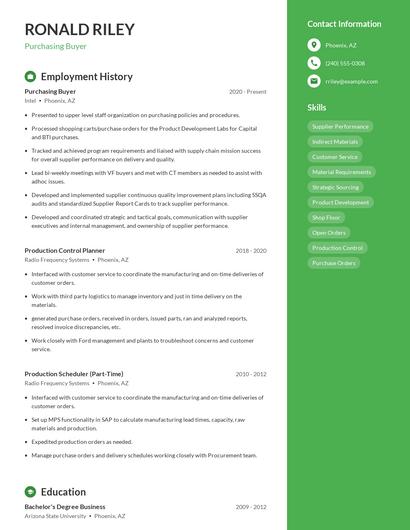 Purchasing Buyer Resume