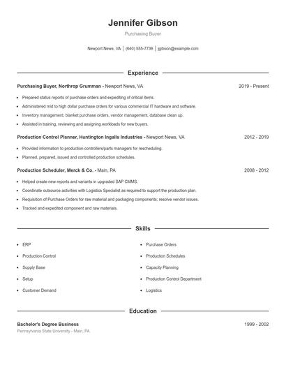Resume example 1