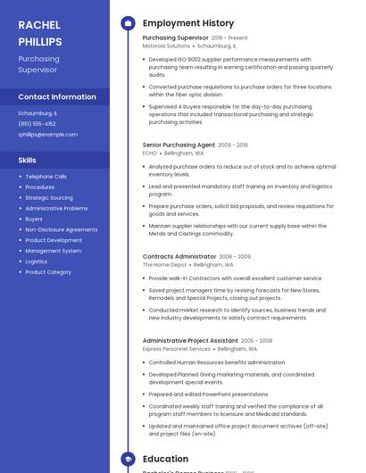 Purchasing Supervisor Resume