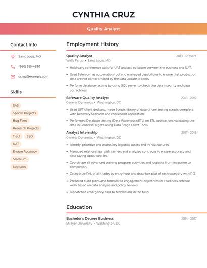 Resume example 3