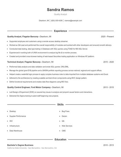 Resume example 1