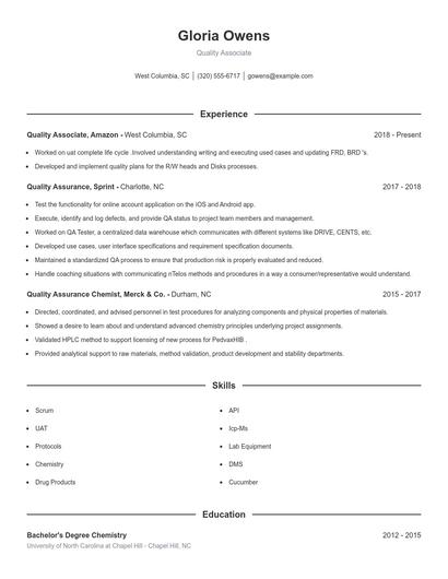Resume example 1