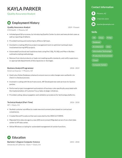Resume example 4