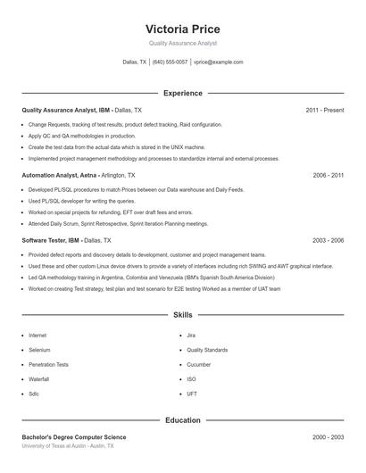 Resume example 1