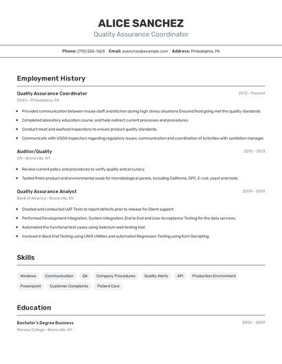 Resume example 2