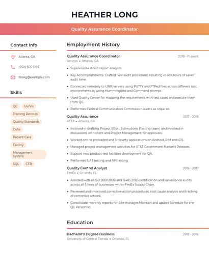 Resume example 3