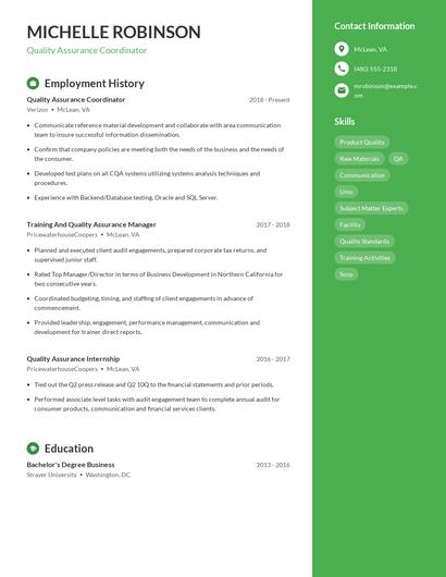 Resume example 5