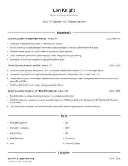 Resume example 1
