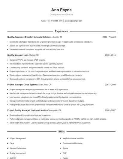 Resume example 1