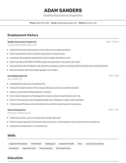 Resume example 2