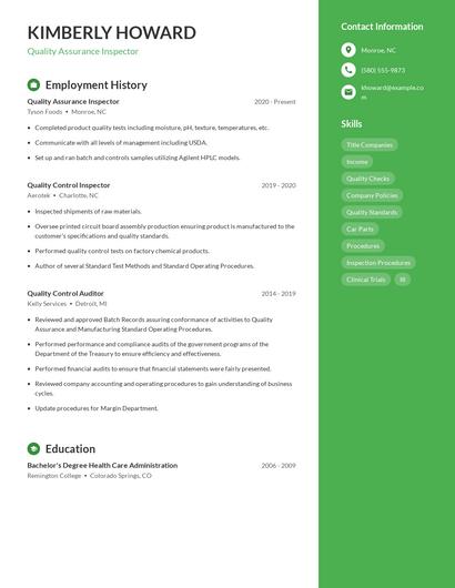 Resume example 4