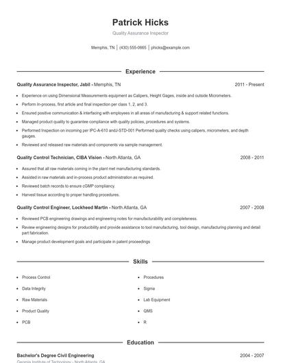Resume example 1