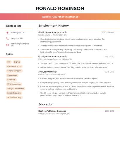 Resume example 3