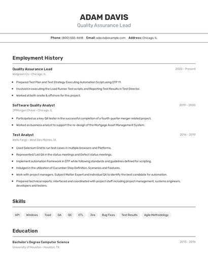Resume example 2