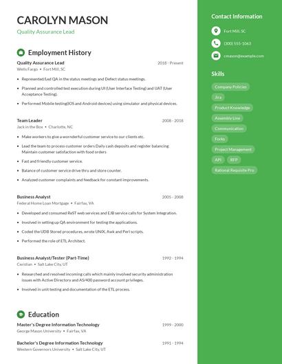 Resume example 5