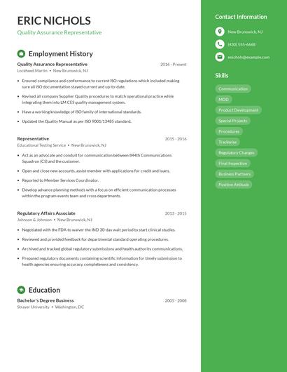 Resume example 5