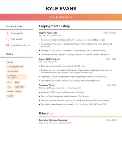 Resume example 3