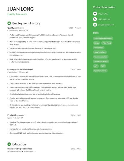 Resume example 5