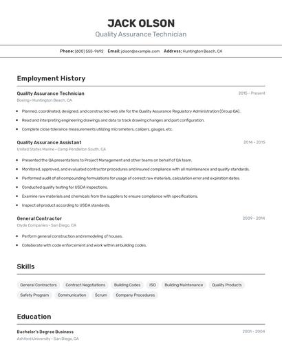 Resume example 2