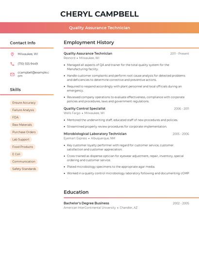 Resume example 3