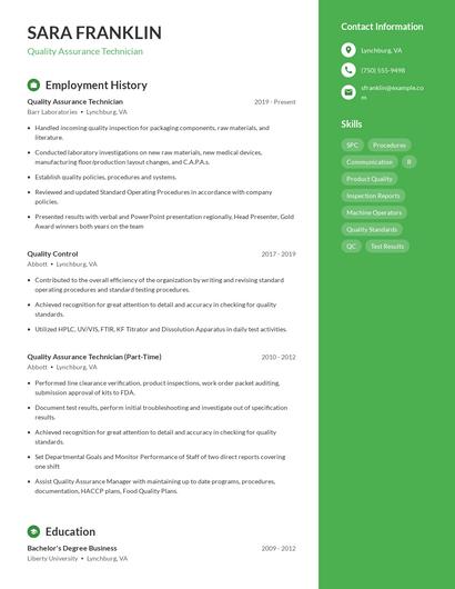 Resume example 5