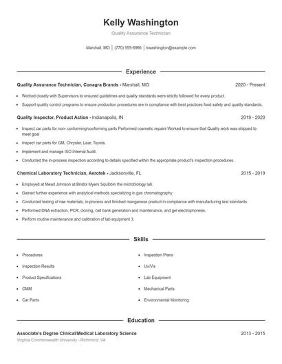 Resume example 1