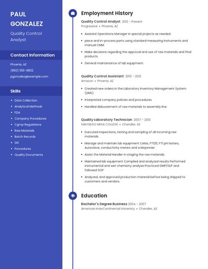 Resume example 5