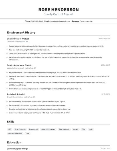 Resume example 2