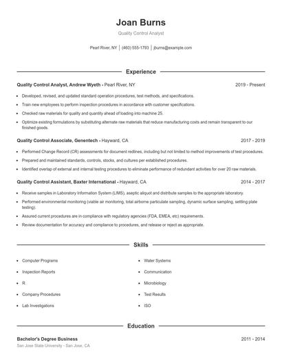 Resume example 1