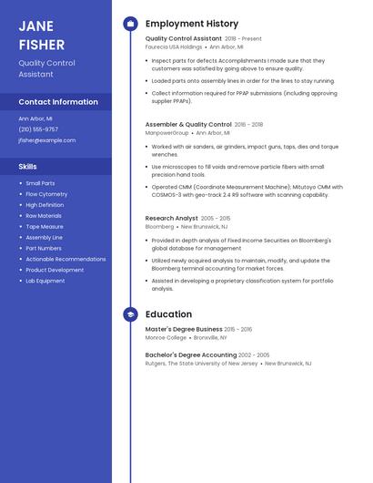 Resume example 5