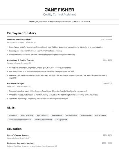 Resume example 2