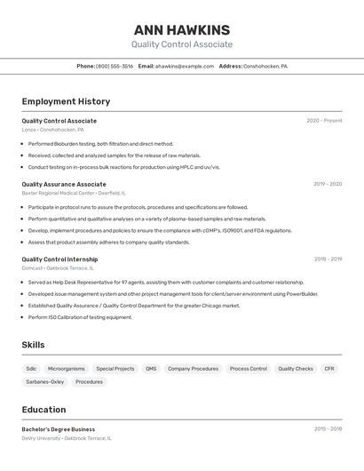 Resume example 2