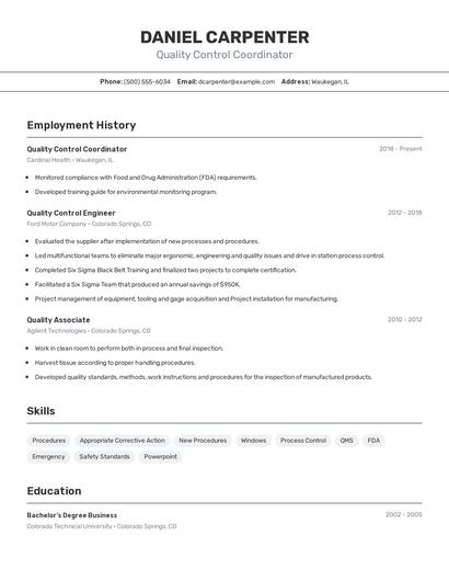 Resume example 2