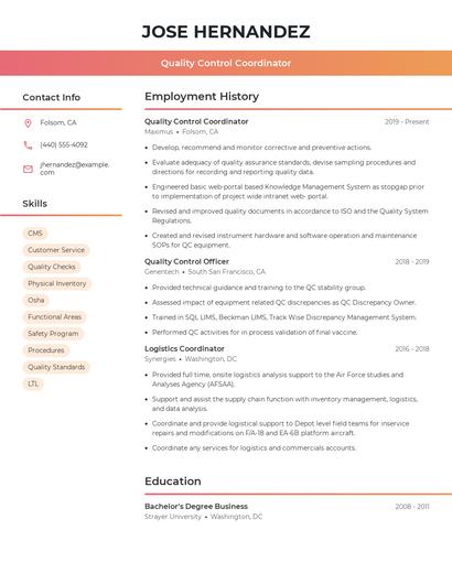 Resume example 3