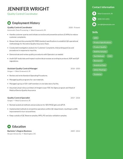 Resume example 4