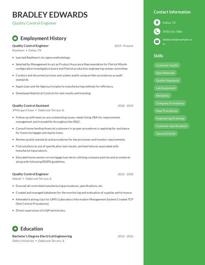 Resume example 4