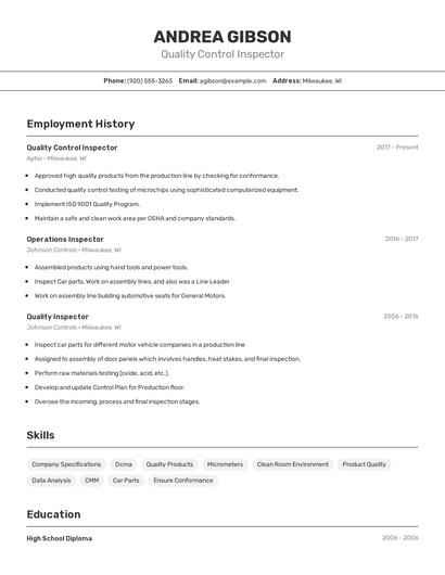 Resume example 2