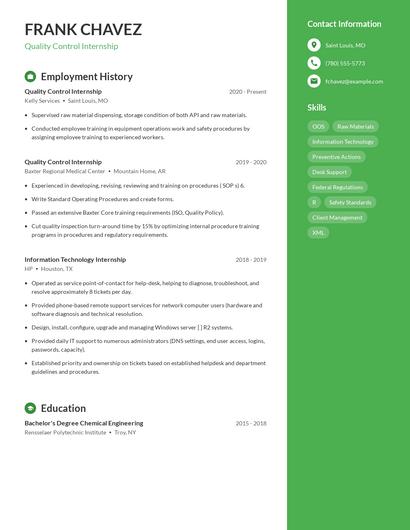 Resume example 4