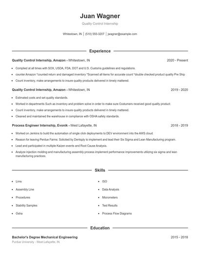 Resume example 1