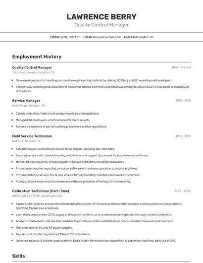 Resume example 2