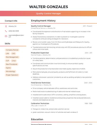 Resume example 3