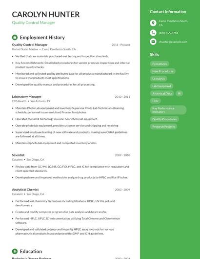 Resume example 4