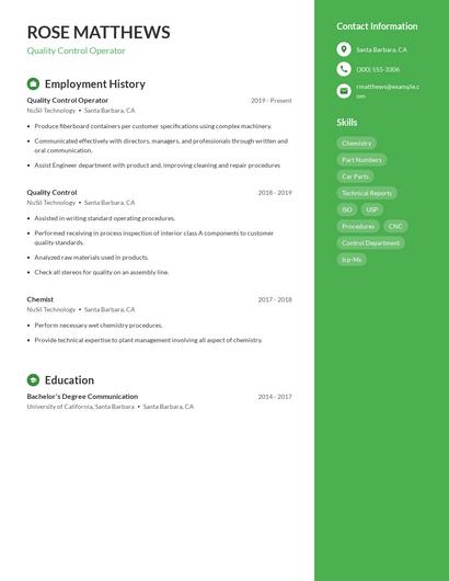 Resume example 5