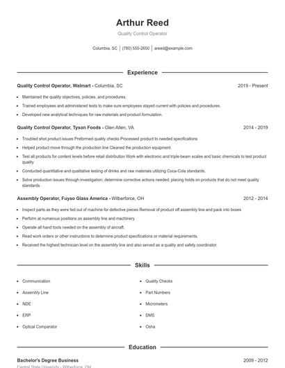 Resume example 1