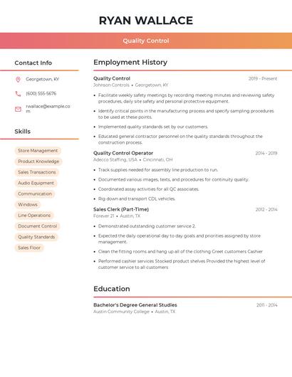 Resume example 3